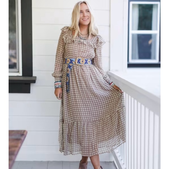 3 Birds Nest Country Dress and Petal Aura Belt Family Picture Day Perfect! L, OS - Picture 1 of 3